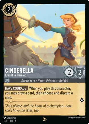 Image of Cinderella - Knight in Training (14) - Disney Lorcana Promo Cards Cold Foil