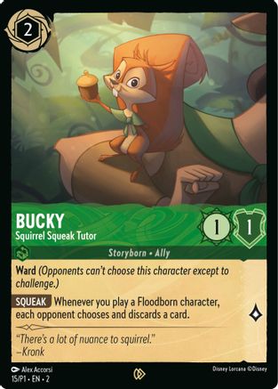Image of Bucky - Squirrel Squeak Tutor (15) - Disney Lorcana Promo Cards Cold Foil