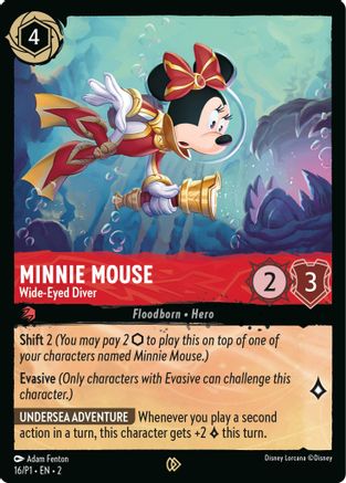 Image of Minnie Mouse - Wide-Eyed Diver (16) - Disney Lorcana Promo Cards Cold Foil