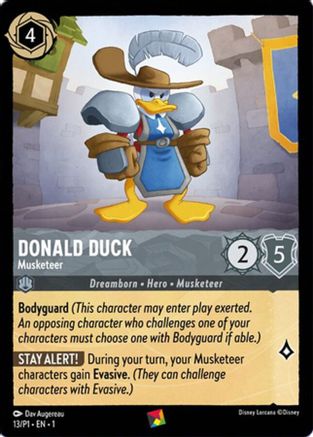 Image of Donald Duck - Musketeer (13) - Disney Lorcana Promo Cards