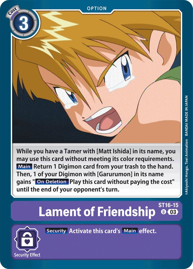 Image of Lament of Friendship [ST16-15] [Starter Deck: Wolf of Friendship]