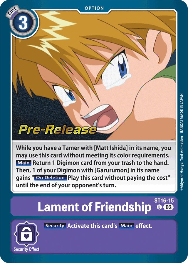 Image of Lament of Friendship [ST16-15] [Starter Deck: Wolf of Friendship Pre-Release Cards]