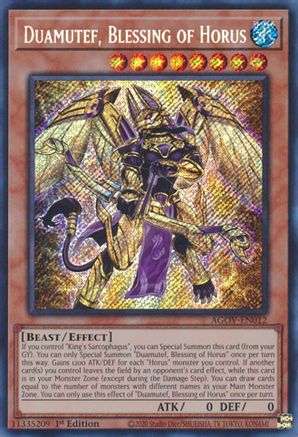 Image of Duamutef, Blessing of Horus [AGOV-EN012] Secret Rare