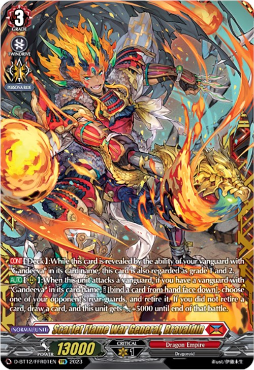 Image of Scarlet Flame War General, Bravaldin (D-BT12/FFR01EN) [Evenfall Onslaught]
