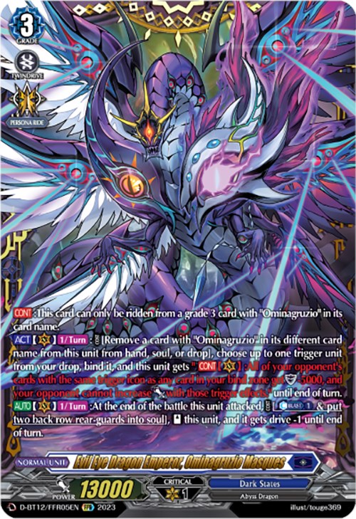 Image of Evil Eye Dragon Emperor, Ominagruzio Masques (D-BT12/FFR05EN) [Evenfall Onslaught]