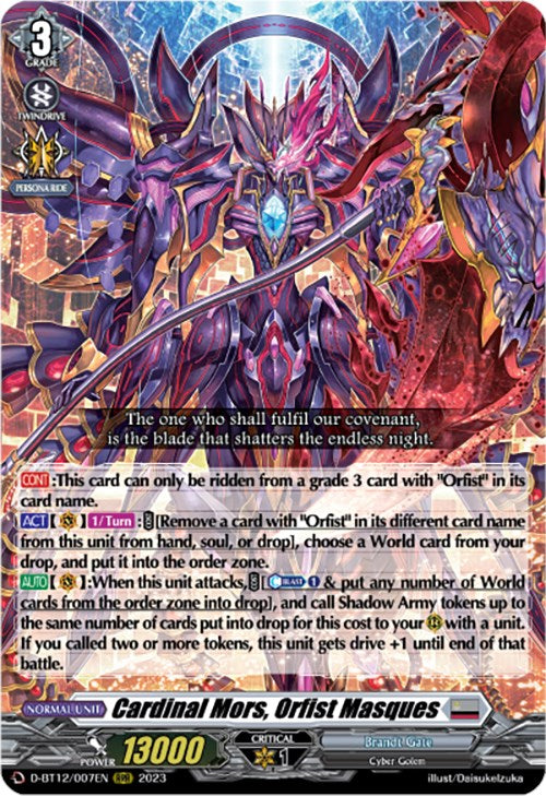 Image of Cardinal Mors, Orfist Masques (D-BT12/007EN) [Evenfall Onslaught]