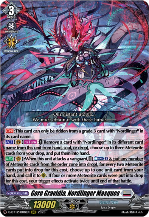 Image of Gore Gravidia, Nordlinger Masques (D-BT12/008EN) [Evenfall Onslaught]
