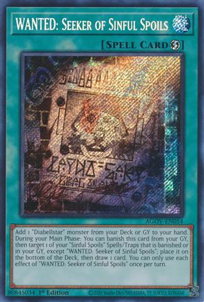 Image of WANTED: Seeker of Sinful Spoils [AGOV-EN054] Secret Rare