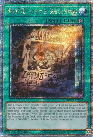 Image of WANTED: Seeker of Sinful Spoils (Quarter Century Secret Rare) [AGOV-EN054] Quarter Century Secret Rare