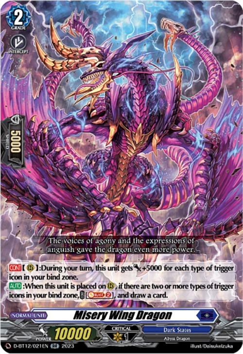 Image of Misery Wing Dragon (D-BT12/021EN) [Evenfall Onslaught]