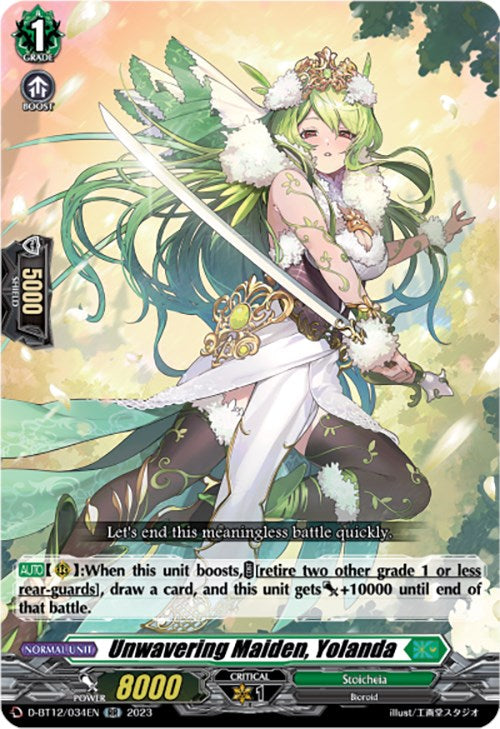Image of Unwavering Maiden, Yolanda (D-BT12/034EN) [Evenfall Onslaught]