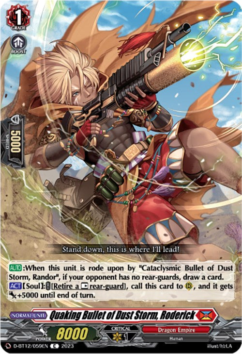 Image of Quaking Bullet of Dust Storm, Roderick (D-BT12/059EN) [Evenfall Onslaught]