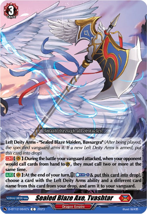 Image of Sealed Blaze Axe, Tvashtar (D-BT12/064EN) [Evenfall Onslaught]