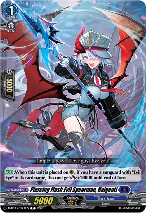 Image of Piercing Flash Evil Spearman, Halgenti (D-BT12/071EN) [Evenfall Onslaught]
