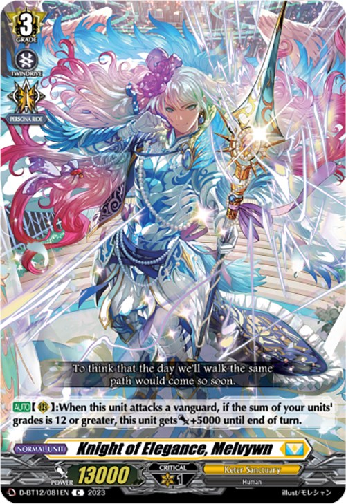Image of Knight of Elegance, Melvywn (D-BT12/081EN) [Evenfall Onslaught]