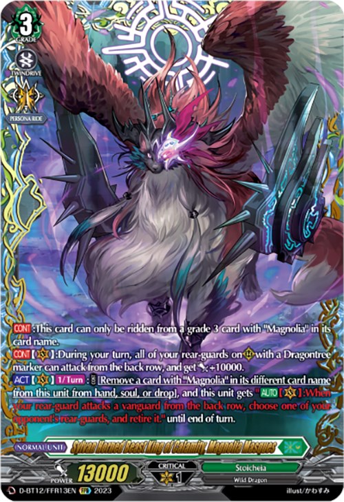 Image of Sylvan Horned Beast King of Calamity, Magnolia Masques (D-BT12/FFR13EN) [Evenfall Onslaught]