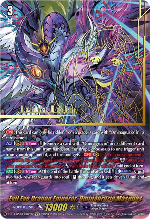Image of Evil Eye Dragon Emperor, Ominagruzio Masques (D-BT12/SEC02EN) [Evenfall Onslaught]