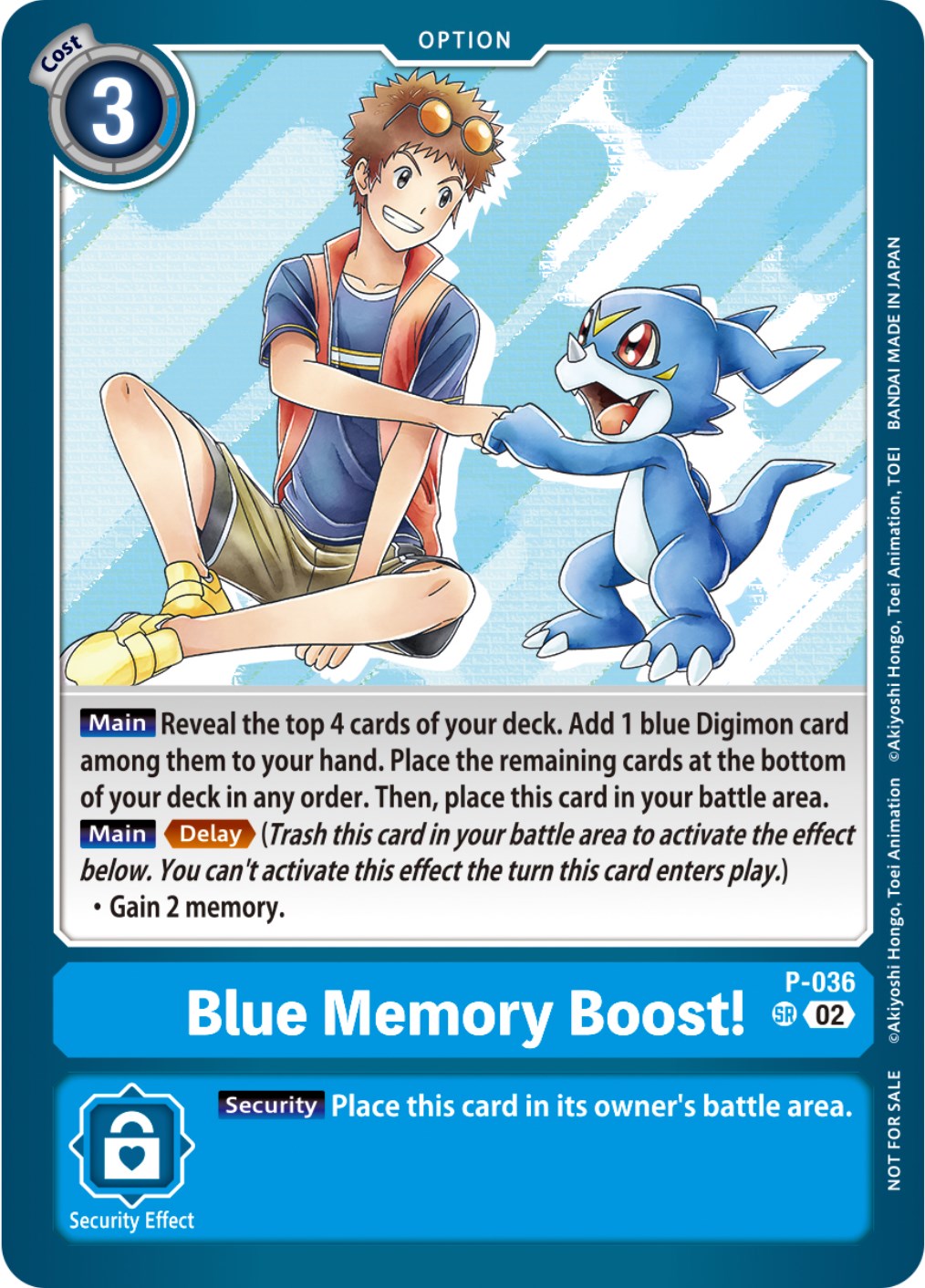 Image of Blue Memory Boost! [P-036] (NYCC 2023 Demo Deck) [Promotional Cards]