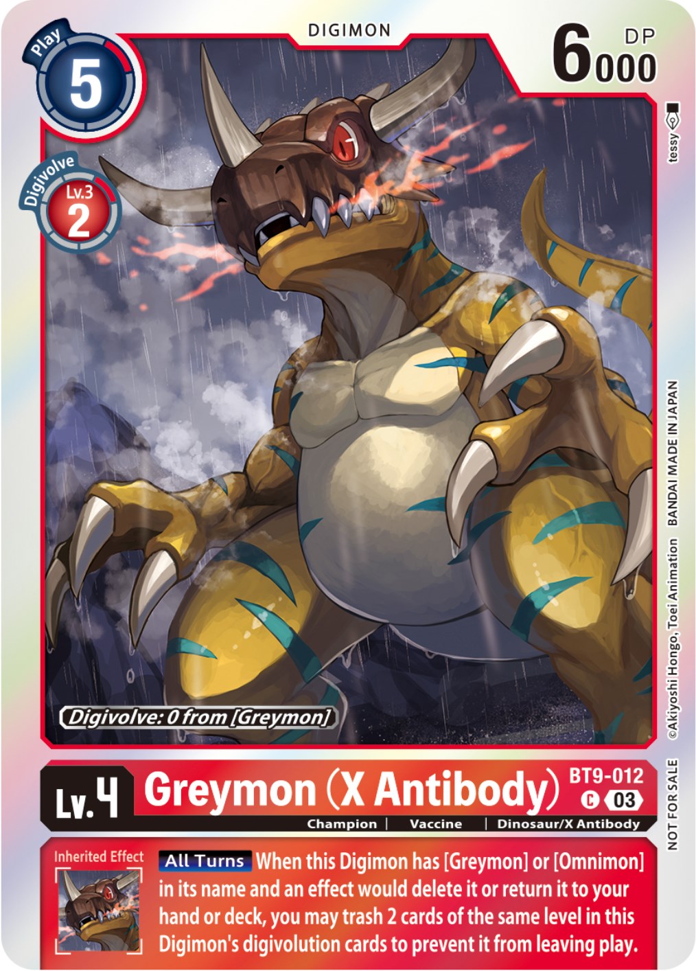 Image of Greymon (X Antibody) [BT9-012] (Blast Ace Pre-Release Winner) [X Record]