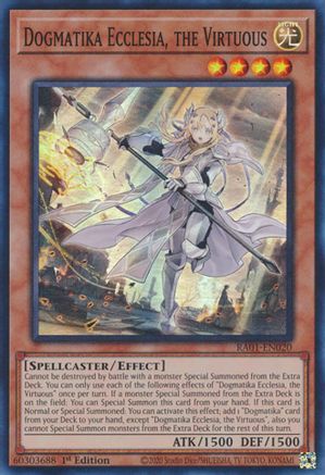 Image of Dogmatika Ecclesia, the Virtuous [RA01-EN020] Super Rare