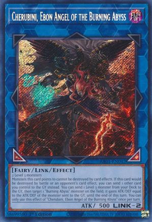 Image of Cherubini, Ebon Angel of the Burning Abyss [RA01-EN042] Secret Rare