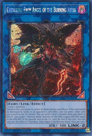 Image of Cherubini, Ebon Angel of the Burning Abyss [RA01-EN042] Platinum Secret Rare