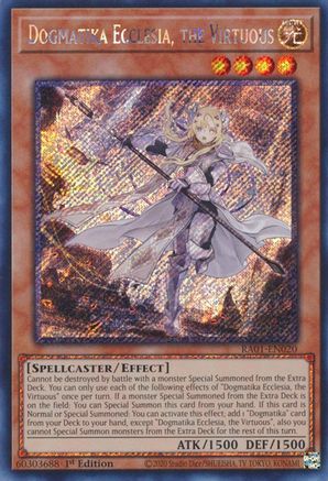 Image of Dogmatika Ecclesia, the Virtuous [RA01-EN020] Platinum Secret Rare