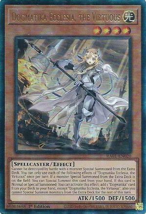 Image of Dogmatika Ecclesia, the Virtuous [RA01-EN020] Prismatic Ultimate Rare