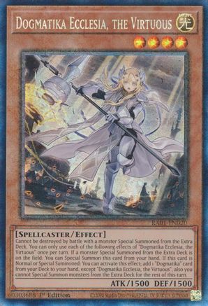 Image of Dogmatika Ecclesia, the Virtuous [RA01-EN020] Prismatic Collector's Rare