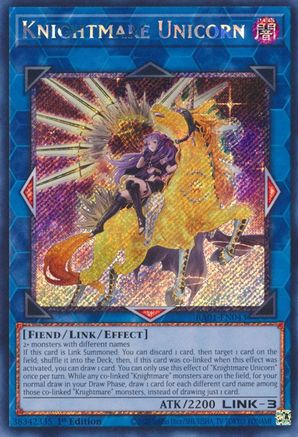 Image of Knightmare Unicorn (Alternate Art) [RA01-EN043] Platinum Secret Rare