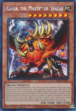 Image of Alpha, the Master of Beasts [RA01-EN022] Platinum Secret Rare