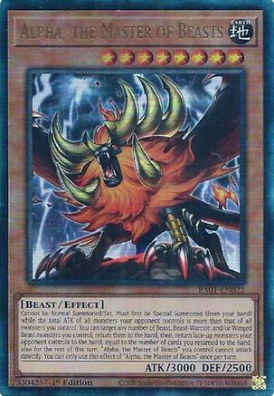 Image of Alpha, the Master of Beasts [RA01-EN022] Prismatic Ultimate Rare