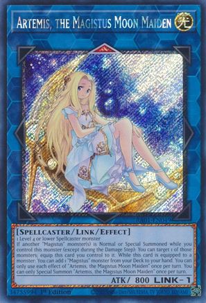 Image of Artemis, the Magistus Moon Maiden [RA01-EN049] Platinum Secret Rare