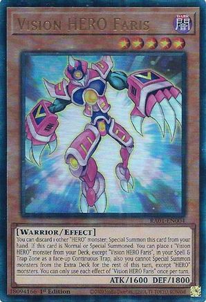 Image of Vision HERO Faris [RA01-EN004] Prismatic Ultimate Rare