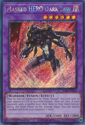 Image of Masked HERO Dark Law [RA01-EN025] Platinum Secret Rare