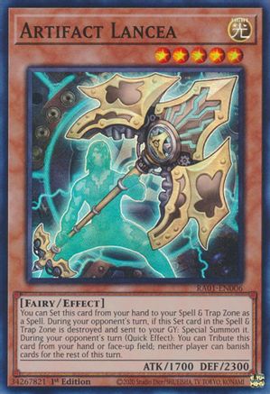 Image of Artifact Lancea [RA01-EN006] Super Rare