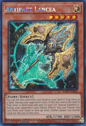 Image of Artifact Lancea [RA01-EN006] Platinum Secret Rare