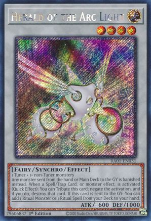 Image of Herald of the Arc Light [RA01-EN031] Platinum Secret Rare