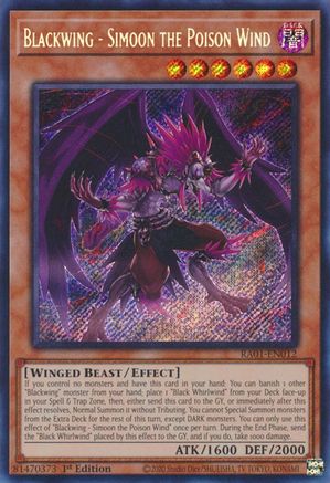 Image of Blackwing - Simoon the Poison Wind [RA01-EN012] Secret Rare