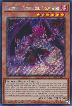 Image of Blackwing - Simoon the Poison Wind [RA01-EN012] Platinum Secret Rare