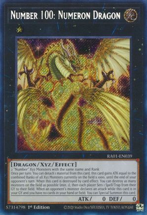 Image of Number 100: Numeron Dragon [RA01-EN039] Secret Rare