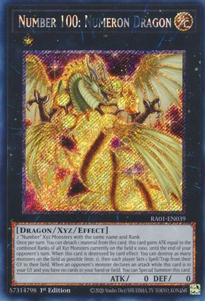 Image of Number 100: Numeron Dragon [RA01-EN039] Platinum Secret Rare