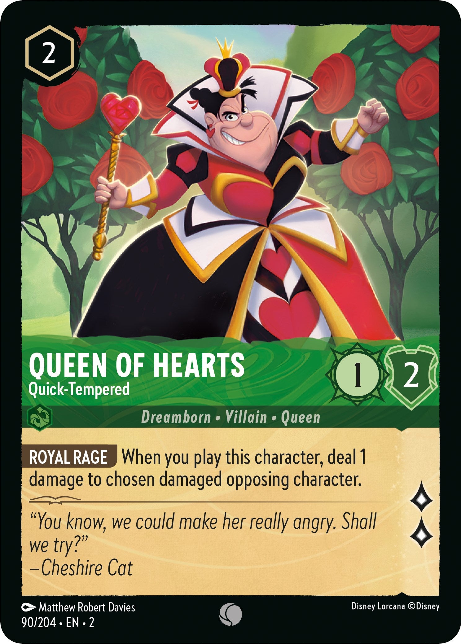 Image of Queen of Hearts - Quick-Tempered (90/204) [Rise of the Floodborn]