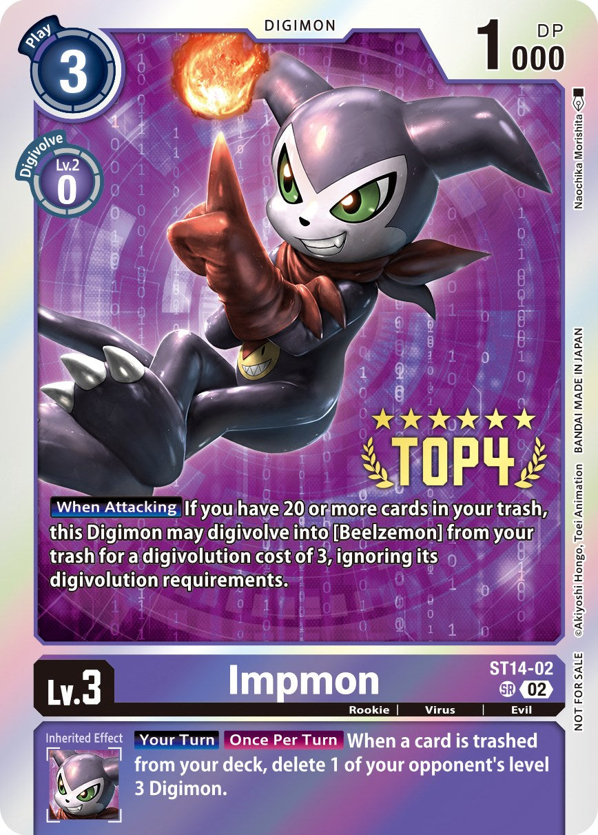 Image of Impmon [ST14-02] (Digimon 3-On-3 November 2023 Top 4) [Starter Deck: Beelzemon Advanced Deck Set]