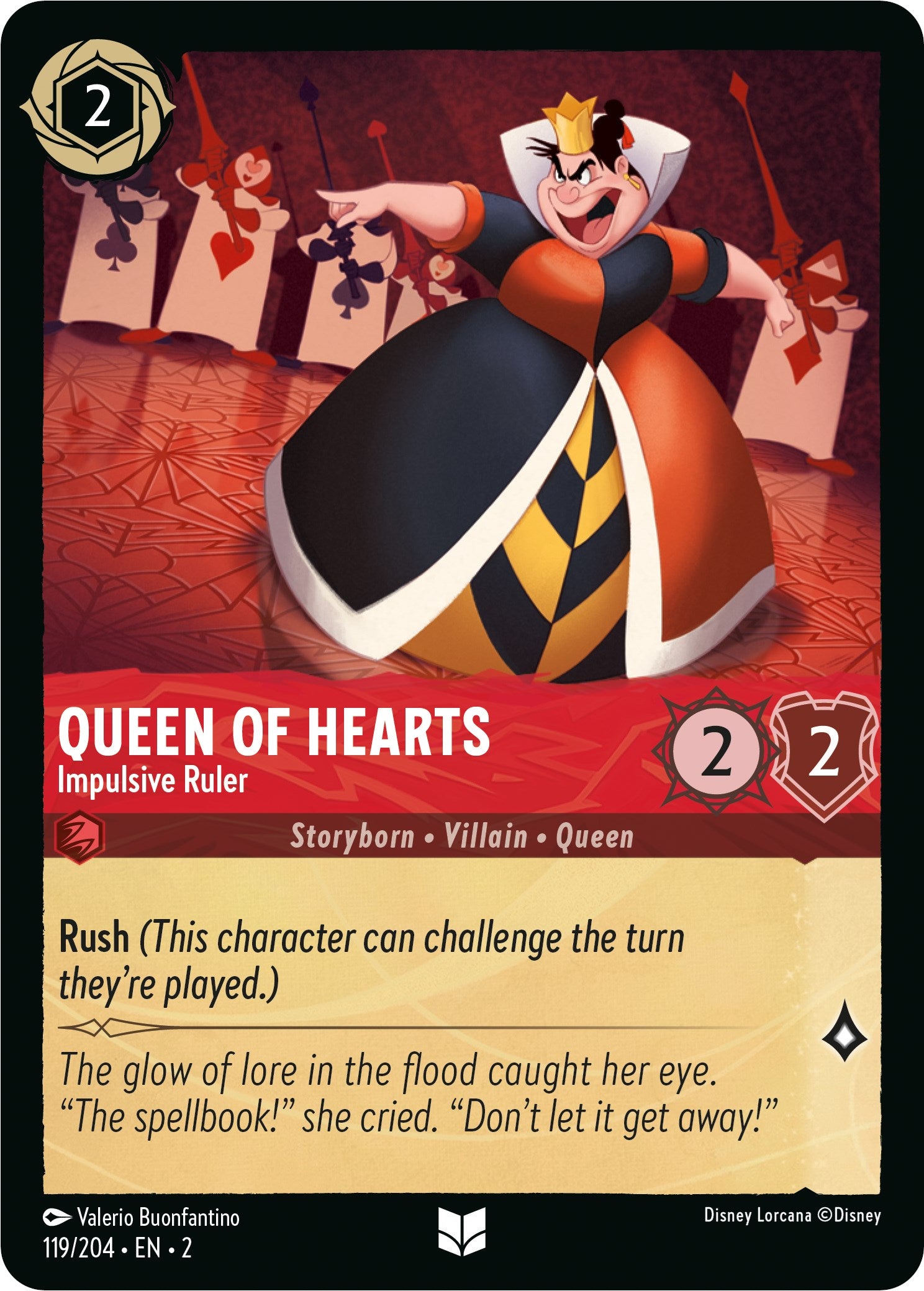 Image of Queen of Hearts - Impulsive Ruler (119/204) [Rise of the Floodborn]