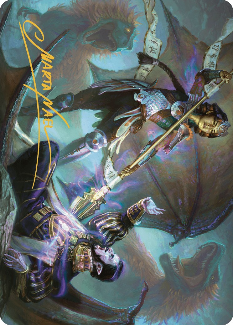 Image of Huatli's Final Strike Art Card (Gold-Stamped Signature) [The Lost Caverns of Ixalan Art Series]