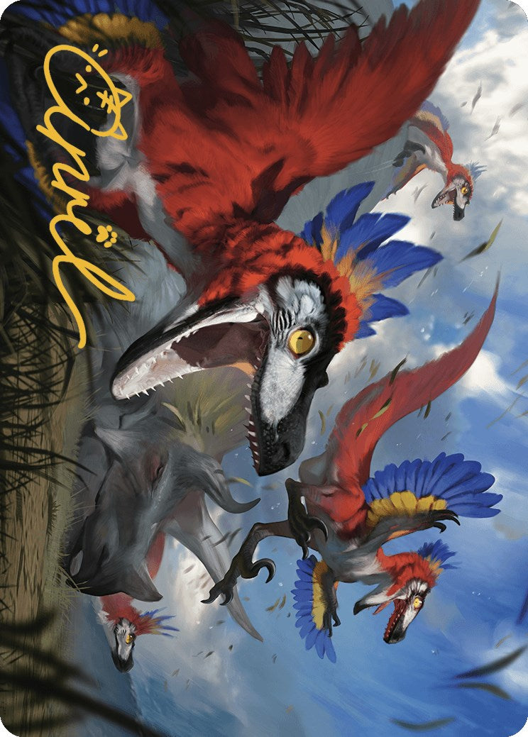 Image of Wrathful Raptors Art Card (Gold-Stamped Signature) [The Lost Caverns of Ixalan Art Series]