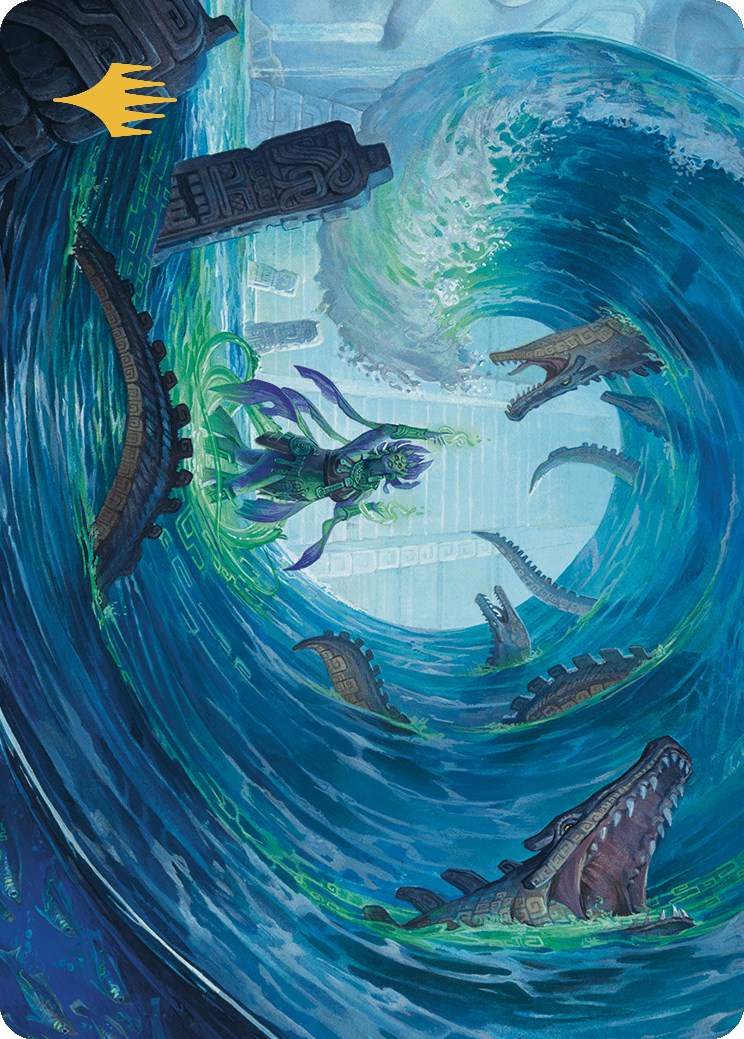 Image of Wave Goodbye Art Card (Gold-Stamped Planeswalker Symbol) [The Lost Caverns of Ixalan Art Series]