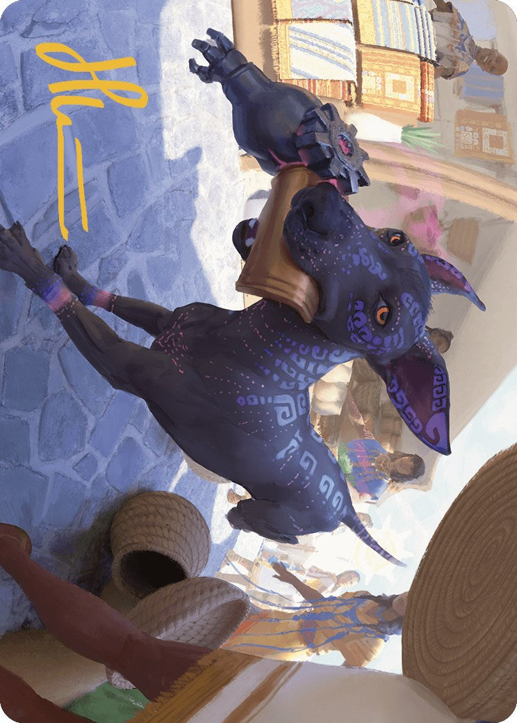 Image of Mischievous Pup Art Card (Gold-Stamped Signature) [The Lost Caverns of Ixalan Art Series]
