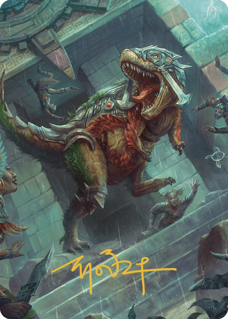 Image of Carnage Tyrant Art Card (Gold-Stamped Signature) [The Lost Caverns of Ixalan Art Series]